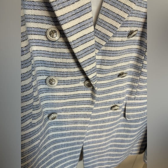 J.Jill Modern Spectator Blazer | White & Light Blue Tweed | Women’s Large - Picture 6 of 11